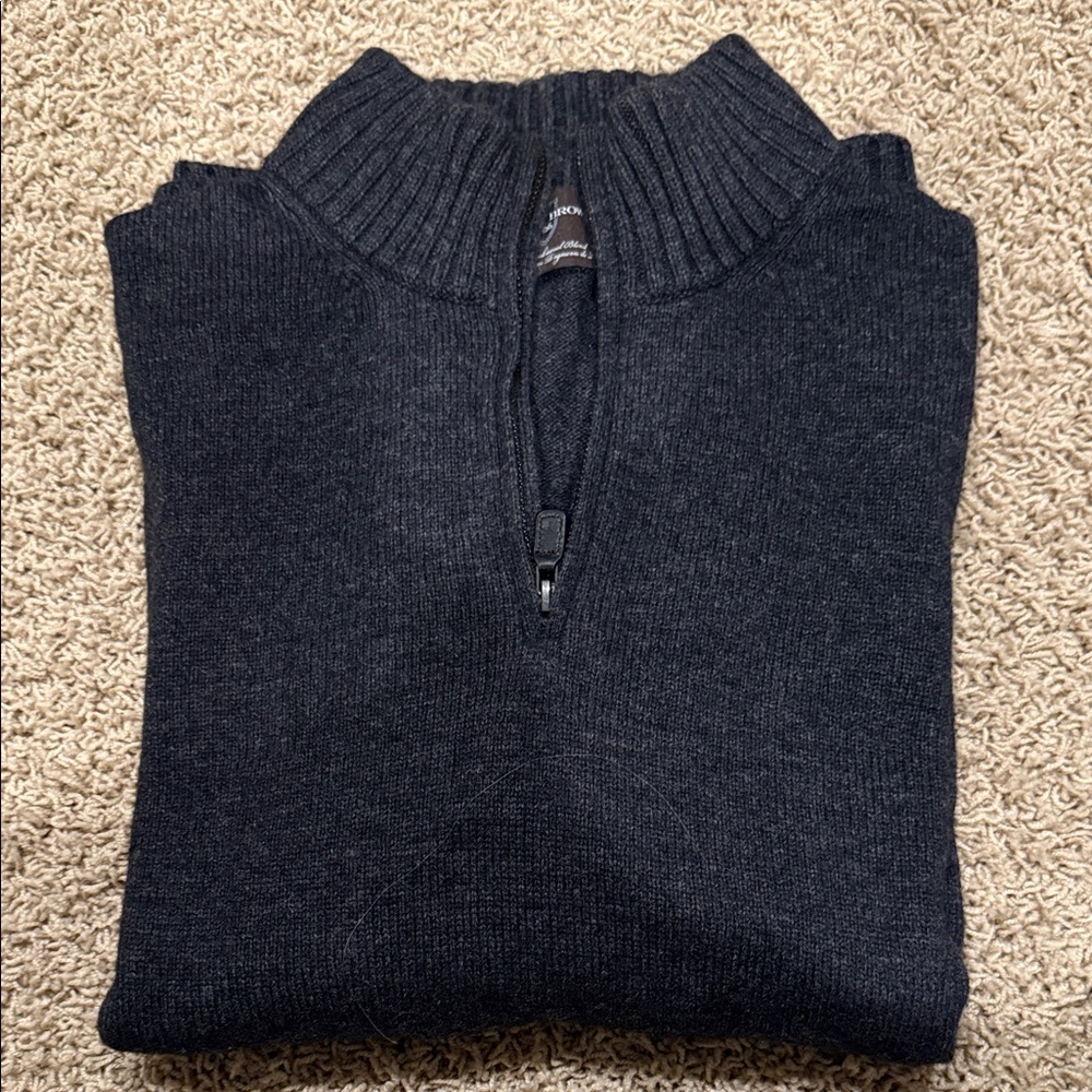 Black Brown 1826 Men's Charcoal Zip-Up Sweater